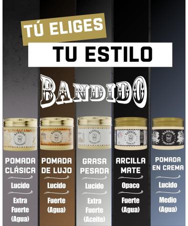  Bandido Bandido Classic Pomade 125 ml Water-Based Men's Hair Wax Strong Hold & Reshapable Wet Look Gloss Finish Easy to Wash - Buy Online on GoSupps.com
