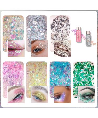 DAGEDA Silver Chunky Glitter Gel - Long Lasting Shimmer for Body, Face, Eyes, Hair, Lips, Nails - Perfect for Festival & Stage Makeup - Buy Online on GoSupps.com