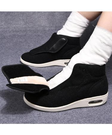 ZHENSI Men's Adjustable Wide Diabetic Shoes for Swollen Feet - Non-Slip Slippers for Elderly - Size 10.5 Black - Buy Online on GoSupps.com