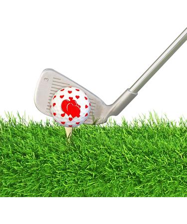 Navika Golf Balls - Valentine Red Hearts Printed on White - 6 Piece Combo (2 Pack) | Gift for Golfers - Buy Online on GoSupps.com