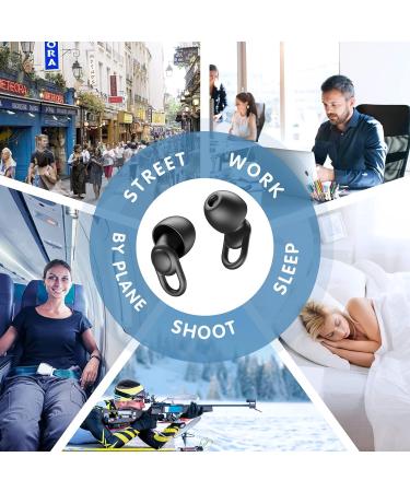 Silicone Ear Plugs for Sleep - Reusable & Comfortable Noise Cancelling Earplugs - 16 Tips in 4 Sizes, 2 Travel Boxes - 33dB Noise Reduction - Ideal for Sleeping, Sensitivity & Flights (Black) - Buy Online on GoSupps.com