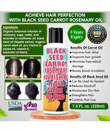 SweetSunnah Natural Black Seed & Carrot Rosemary Hair Growth Oil - 5 fl oz (150 ml) | Boost Hair Growth & Nourish Scalp - International Shipping Available - Buy Online on GoSupps.com