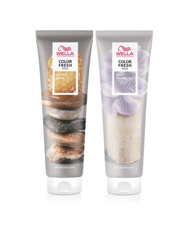 Wella Professionals Color Fresh Mask - Hair Courage to revitalize and change the hair color - nourishing tinting natural oils - for all hair types 2 Set Golden Gloss & Pearl Blond 150ml