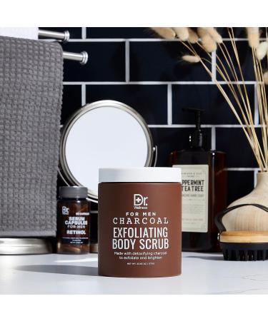 Dr. Wellness Body Scrub for Men | Ultimate Charcoal Exfoliating Wash | 23 oz | All Skin Types - Buy Online on GoSupps.com