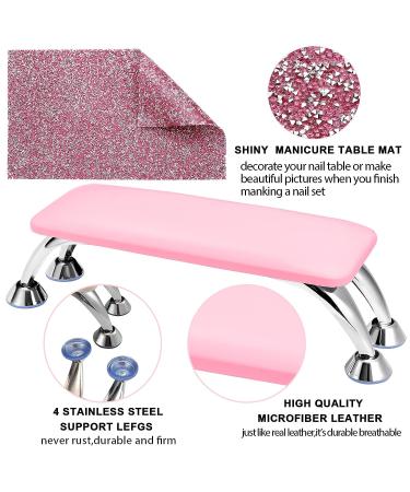 Professional Pink Leather Arm Rest for Nails with Wipes - Manicure Hand Pillow for Nail Techs - Buy Online on GoSupps.com