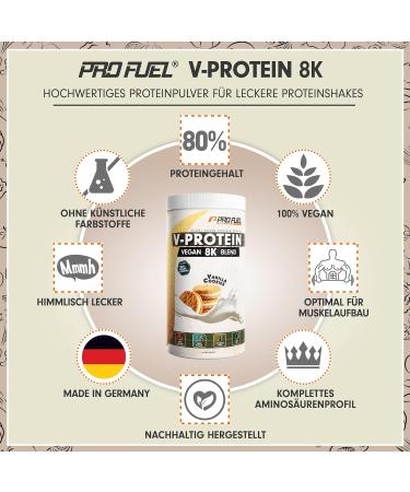 Vegan Protein Powder - Delicious Vanilla 8K Blend | 80% Plant-Based Protein | Sunflower Rice Pea Hemp & Pumpkin | 750g - Buy Online on GoSupps.com