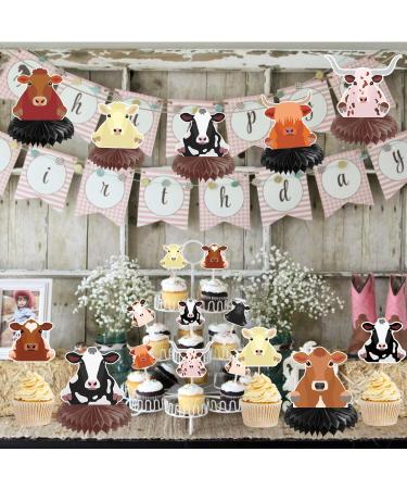 Dessert Cupcake Topper 18pcs Cow Party Decoration Country Western Bull Riding Bull Rider Competition CowBoy CowGirl Theme Decor Supplies Farm Cow Print Highland Cow Birthday Decorations Baby Shower Lovely Cow 18 18.0 - Buy Online on GoSupps.com