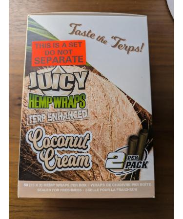 Juicy Terp Enhanced Hemp Wraps | Coconut Cream | 50 Wrap Case (25x2) - Buy Online on GoSupps.com