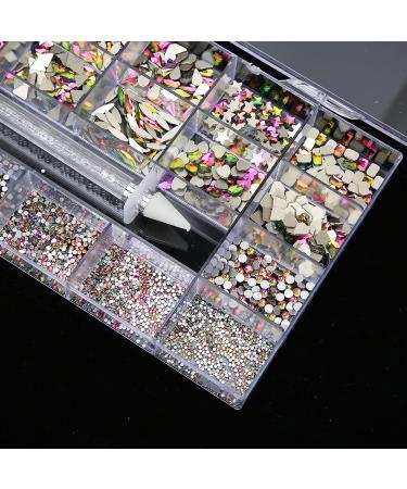 Nail Kit Glass Rhinestones Nail Rhinestones Kit Nail DIY Rhinestones Colorful Nail Art Rhinestones Kit for Household for Women Girls Nail Art Lovers - Buy Online on GoSupps.com