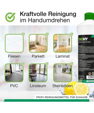 Buy Biohy Floor Cleaner (6 x 1L) | Streak-Free Concentrated Formula for All Hard Floors | Ideal for Laminate PVC & Stone | Pleasant Scent | Organic Cleaning Solution - Buy Online on GoSupps.com