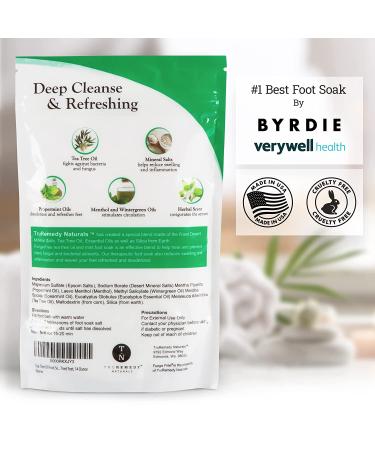 Tea Tree Oil Foot Soak with Epsom Salt & Mint - Helps Toenail & Athletes Foot, Softens Calluses, Soothes Sore Feet - 14oz (Pack of 2) - Buy Online on GoSupps.com
