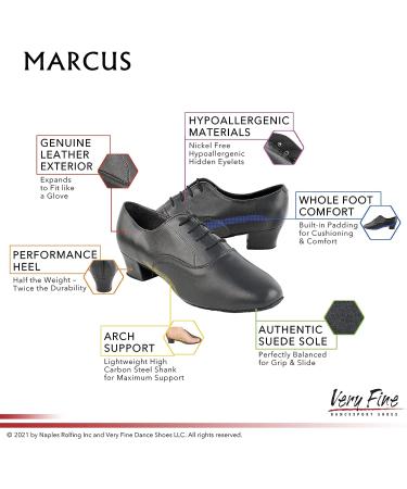 Very Fine Men's Marcus Latin Rhythm Salsa Swing Dance Shoes - Size 10, Black Leather - Buy Online on GoSupps.com