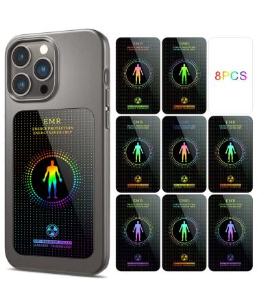 Cell Phone Large Area Protection Stickers, from All Phones/Tablets/Laptops/All Devices (8 Pcs) Black 8p