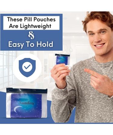 Reusable Pill Baggies | AM PM Pill Organizer with Day Labels | Travel-Friendly 4x3 Inch Medicine Pouches - Buy Online on GoSupps.com