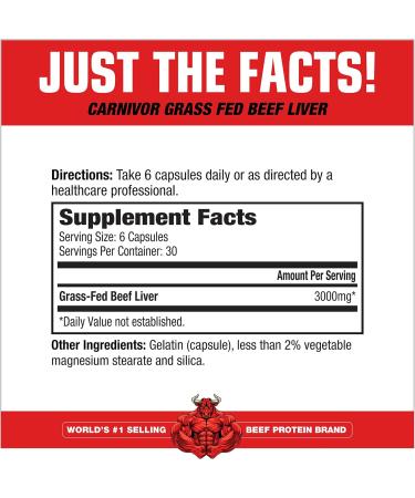 MuscleMeds Carnivor Beef Liver Capsules Energy Production Muscle Recovery Immunity Non-GMO Liver Health Supplement Grass Fed 180 Capsules - Buy Online on GoSupps.com