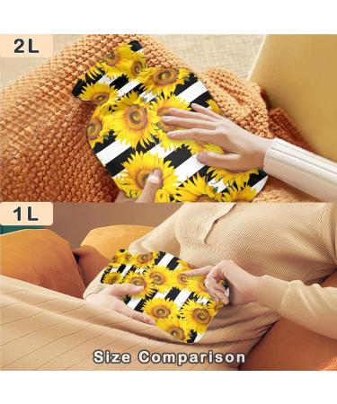 Shop Naanle Stripes Sunflower Hot Water Bottle - 1L Warm & Cold Therapy for Pain Relief | Ideal Bed Hand & Feet Warmer - International Shipping Available - Buy Online on GoSupps.com