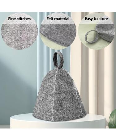 Buy AMDZGLB Sauna Hat - 2 Pieces Felt Sauna Cap for Men & Women | Portable Sauna Accessories & Shower Cap - Buy Online on GoSupps.com