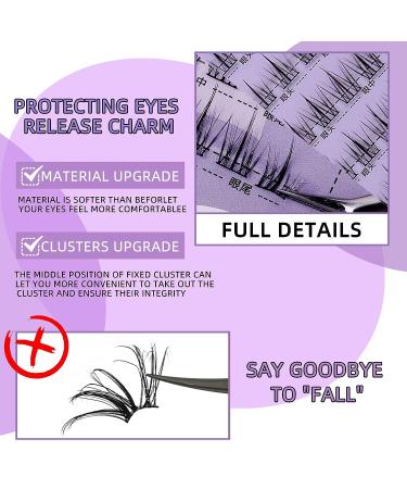 SAOTAENG Cluster Lashes DIY Kit - 48 Wispy Fluffy Individual Clusters | Reusable False Eyelashes Natural Look - 9-11mm C Curl (MF06-02) - Buy Online on GoSupps.com