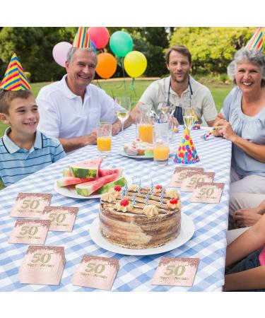 40 Pieces Pink Napkins for 50th Birthday Party - 33x33cm Paper Napkins for Men Women & Girls - Perfect Party Decoration - Buy Online on GoSupps.com