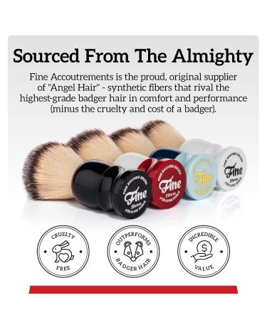 Fine Shaving Brush - Angel Hair Fibers Cruelty-Free 100% Solid Resin Handle Exfoliating Cream Brush for Men - 24mm Knot 56mm Loft (White - Buy Online on GoSupps.com