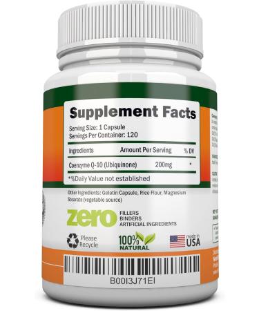 CoQ10 200mg - High Absorption Ubiquinone Capsules | Extra Strength Coenzyme Q10 | 120 Capsules - 4 Month Supply - Buy Online on GoSupps.com