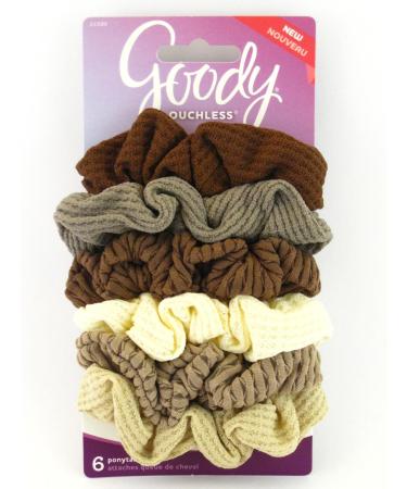 Goody Ouchless Nude Knit Ponytailer Scrunchies - 6 Pcs.