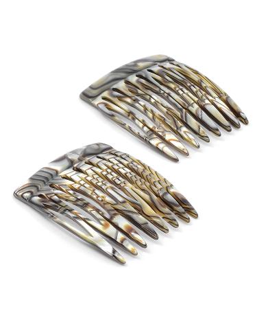 Camila Paris Onyx and Pearl French Hair Side Comb 4 Pack - Handmade Small Decorative Combs for Women, Strong Hold Clips - Made in France - Buy Online on GoSupps.com