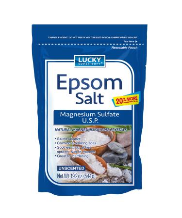 Lucky Super Soft Magnesium Sulfate U.S.P. Epsom Salt  19.2 Ounce 1.2 Pound (Pack of 1)