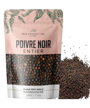 BLACK PEPPER GRAINS from Madagascar 100% Natural Gourmet selection Recyclable ZIP bag made in Europe/100% Natural product