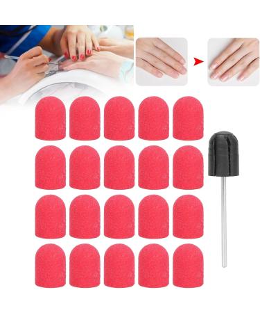 Nail Sanding Drill Bit 0.5 X 0.7in Easy To Store High Strength Nail Polishing Sanding Head Fine Sandpaper with Shaft for Grinding(Big red) - Buy Online on GoSupps.com