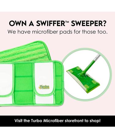 Turbo Mops Reusable 12-inch Microfiber Mop Pads - Pack of 2, Machine Washable, Compatible with Swiffer Wet Jet - Household Cleaning Tools - Buy Online on GoSupps.com