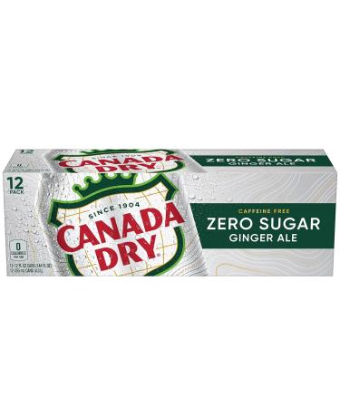 Canada Dry Zero Sugar Ginger Ale Soda 12 fl oz Cans 12 Pack - Refreshing Zero Sugar Drink Option - Buy Online on GoSupps.com