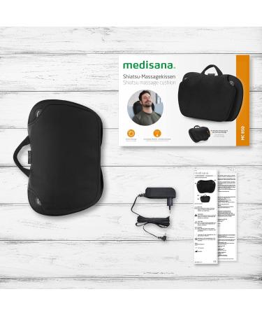 Medisana MC 850 Shiatsu Massage Cushion - Heat 2 Speed Levels & Flexible Padding for Neck Shoulder Back & Legs - Ideal for Relaxation & Pain Relief - Buy Online on GoSupps.com
