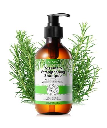 Rosemary Strengthening Shampoo with Biotin for Hair Growth Clean& Nourish Scalp  Hair Treatment for Dry Damaged Hair  Organic Shampoo for Thinning Hair and Hair Loss  All Hair Types  Men& Women  300ml