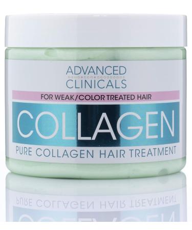 Advanced Clinicals Collagen Hair Mask Treatment - Fortifying Protein Conditioner for Color Treated Hair - 12 Fl Oz (2-Pack) - Buy Online on GoSupps.com