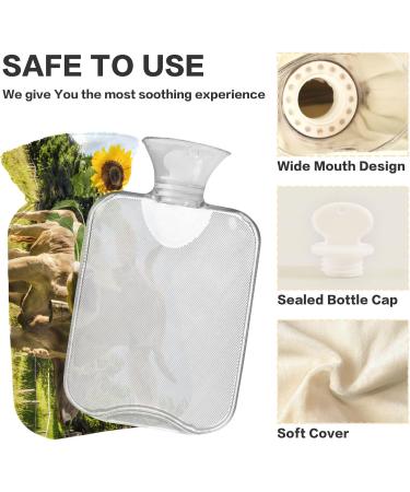 Buy Cow and Sunflower Hot Water Bottle 1L - Pain Relief & Heat Therapy | International Shipping Available - Buy Online on GoSupps.com