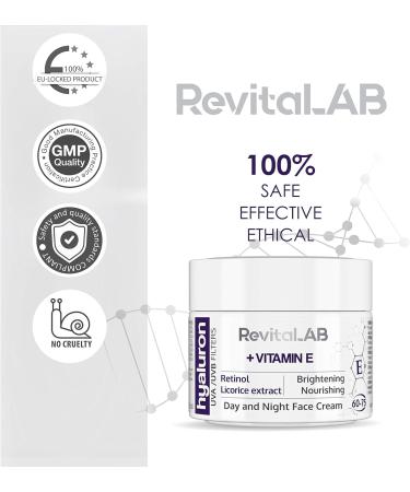 RevitaLAB - Moisturizing and anti-aging collagen day and night cream enriched with hyaluronic acid Matrixyl 3000 and UVA/UVB filter for people aged 60 to 75 50 ml (pack) - Buy Online on GoSupps.com