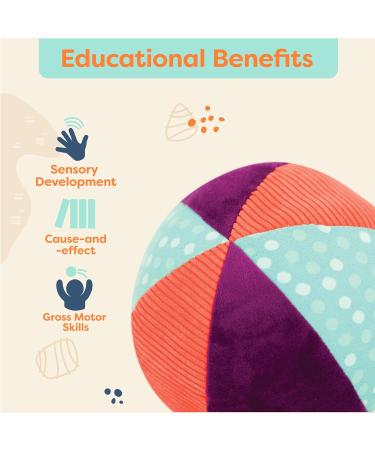 Shop B. Toys Soft Fabric Baby Ball with Bell - Engaging Motor Activity Toy for Newborns and Infants - Buy Online on GoSupps.com