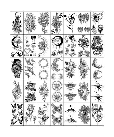 SOOVSY Flower Temporary Tattoos - Butterfly, Bee, Rose Design | Waterproof, Lasting 3D Tattoo Stickers for Women - 49 Sheets - Buy Online on GoSupps.com
