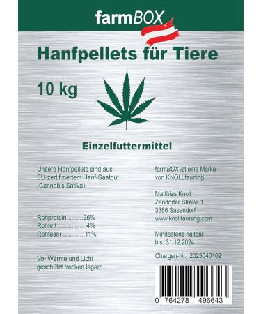 farmBOX Hemp Pellets for Animals (10 kg) - Buy Online on GoSupps.com
