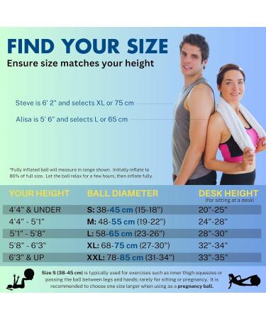 ProBody - Pilates Exercise Ball - Multiple Sizes Gym Grade Balance Ball for Fitness - Yoga - Workout Pregnancy & Physical Therapy - Buy Online on GoSupps.com