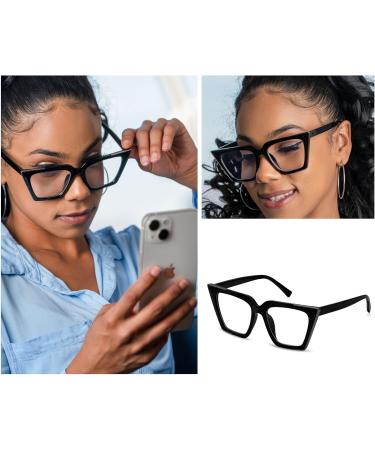 Vintage Retro Oversized Cat Eye Blue Light Glasses for Women - Stylish Computer Eyewear - Buy Online on GoSupps.com