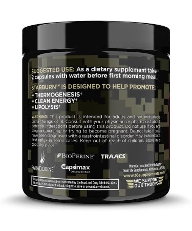 STAR6URN T6 Thermogenic Fat Burner with Chromium, Forskolin & 7 Shredding Ingredients - Appetite Suppressant for Men and Women - 30 Day Supply - Buy Online on GoSupps.com