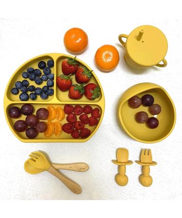 O'doe Baby Weaning Set (14 Pcs) | Silicone Suction Plate and Bowl | Self-Feeding Utensils, Spoons, Bibs | Toddler Food Plate Kit | Blue - Buy Online on GoSupps.com