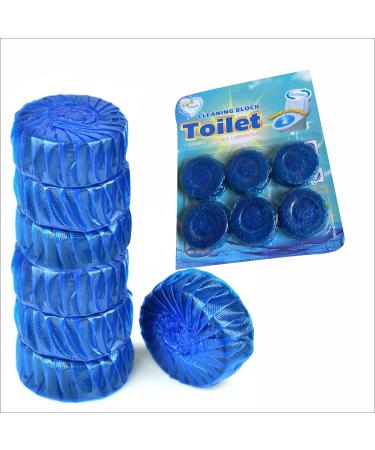 Toilet Bowl Freshener Disinfection Bathroom Bowl Cleaner Durable Dirt Protection Toilet Cistern Blocks Blue Color Cleaning Rim Blocks With Long Lasting Fragrance Tablets (Pack Of 6)