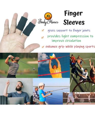 Buy BodyMoves 2 Double-Sided Solid Support Finger Splints & Sleeves - 2020 Edition (Midnight Black) | International Shipping Available - Buy Online on GoSupps.com
