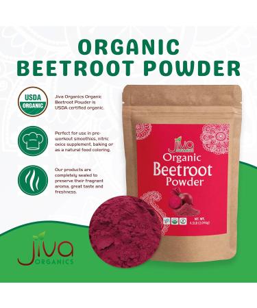 Jiva Organics Organic Beet Root Powder 4.5 Pounds - 10% Extra Cold Pressed Non-GMO Gluten Free Water Soluble Great for Smoothies Highly Concentrated Raw Beet Supplement Nitric Oxide Supplement - Buy Online on GoSupps.com