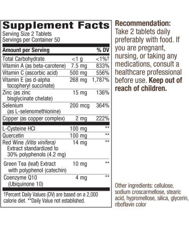 Nature's Way Antioxidant Formula 25,000 IU Beta-Carotene 100 Tablets - 2 Pack - Buy Online on GoSupps.com