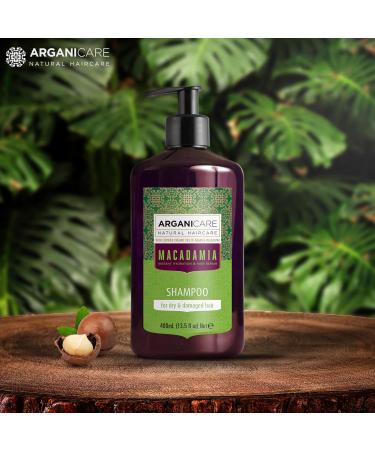 Arganicare Natural Macadamia Shampoo for Dry Damaged Hair | Hair Repair Treatment with Argan Oil & Shea Moisture | 13.5 fl oz - Hydrating & Nourishing Formula - Buy Online on GoSupps.com