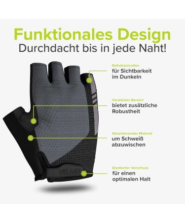 Velmia Summer Bicycle Gloves for Men & Women | Pull-Out Help Grip Print & Reflective Safety - MTB Accessories - Buy Online on GoSupps.com